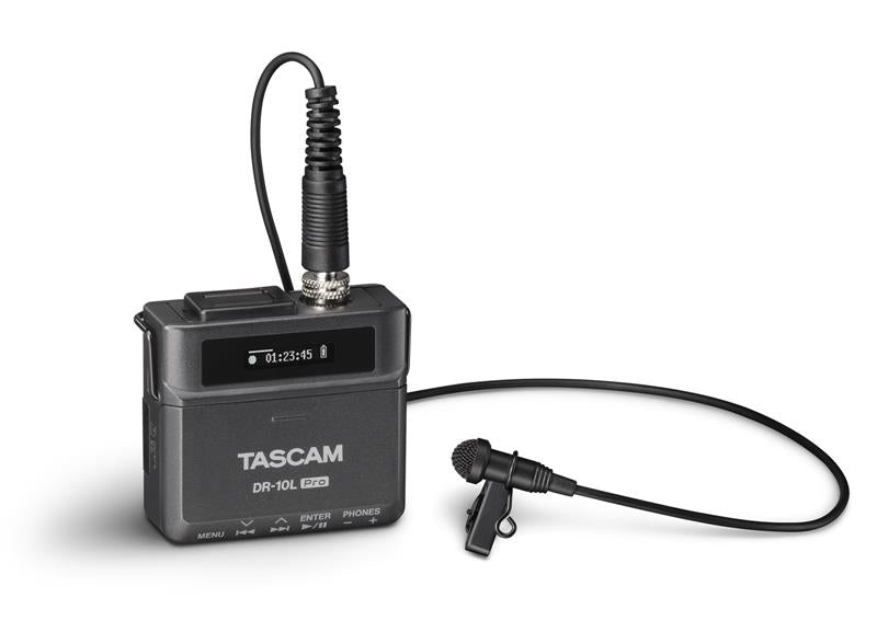 Tascam DR-10L Pro Recorder med lavalier mikrofon, svart