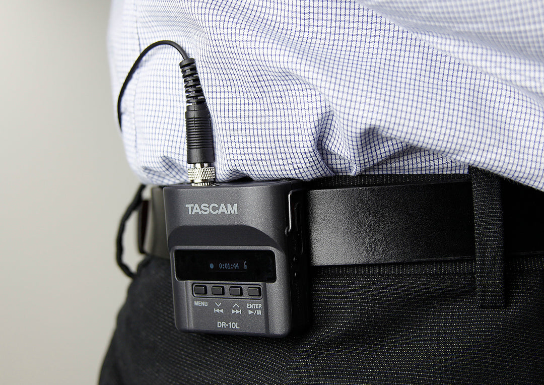 Tascam DR-10L inspelare med lavaliermikrofon, vit