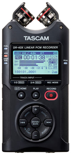 Tascam DR-40X handhållen inspelare, diktafon