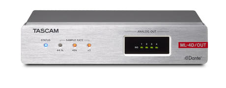 Tascam ML-4D OUT-X Analog Dante-omvandlare 4 kanaler, XLR