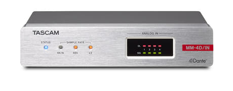 Tascam MM-4D IN Analog Dante-omvandlare 4 kanaler, XLR