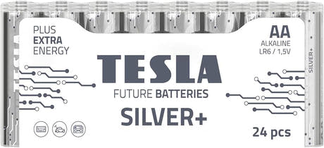 Tesla Silver+ AA Alkaliska Batterier (24 st)