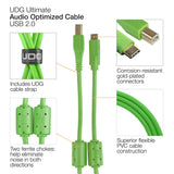 UDG Ultimate audio Kabel USB 2.0 C-B Grön Rak 1,5m