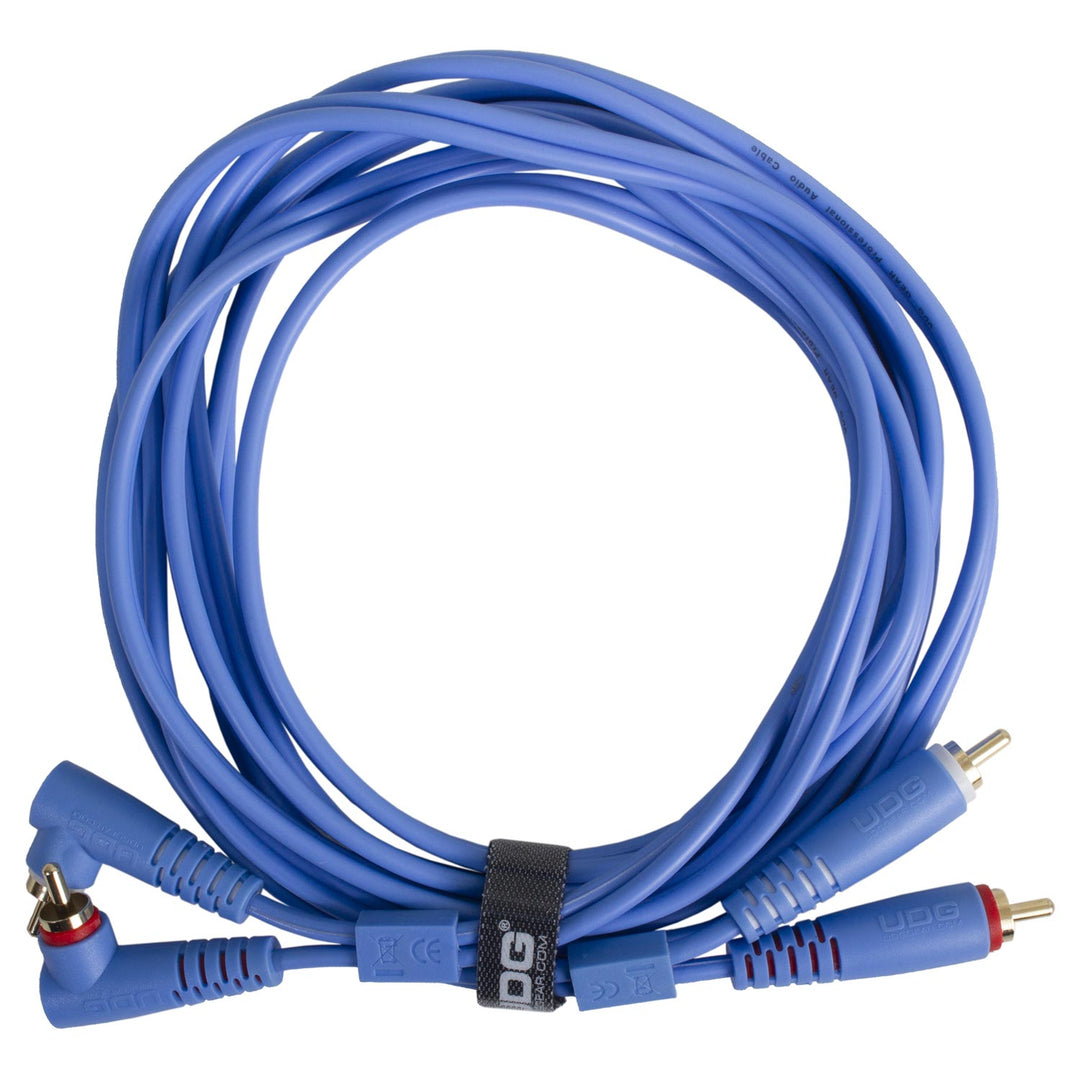 UDG Ultimate audio Kabel set RCA Rak-RCA Vinklad Blå 3m