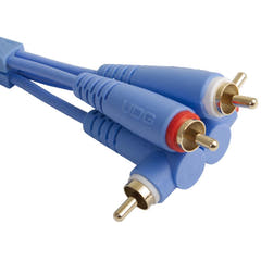 UDG Ultimate audio Kabel set RCA Rak-RCA Vinklad Blå 3m