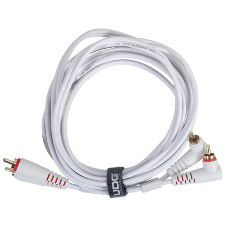 UDG Ultimate audio Kabel set RCA Rak-RCA Vinklad Vit 3m