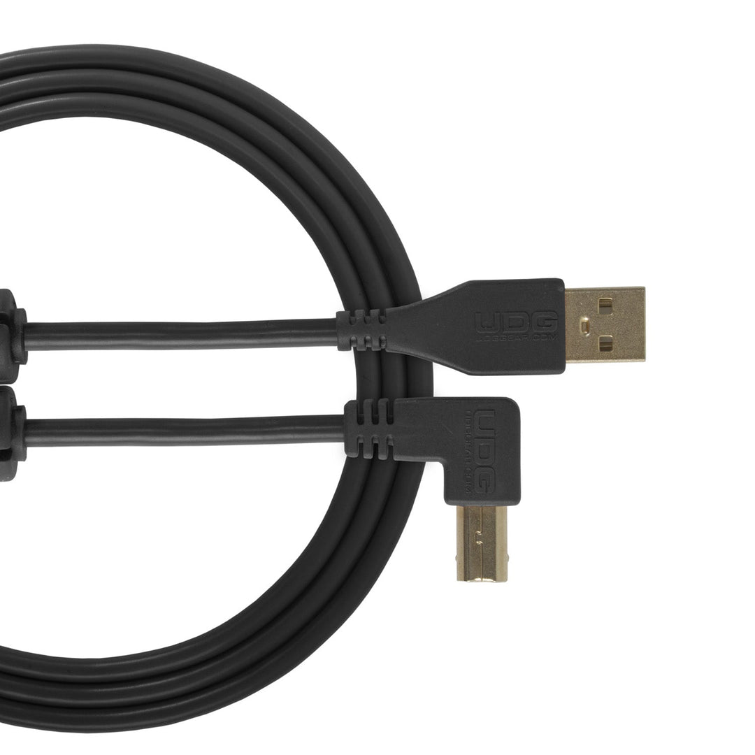 UDG Ultimate Audio Cable USB 2.0 A-B Svart Vinklad 2m