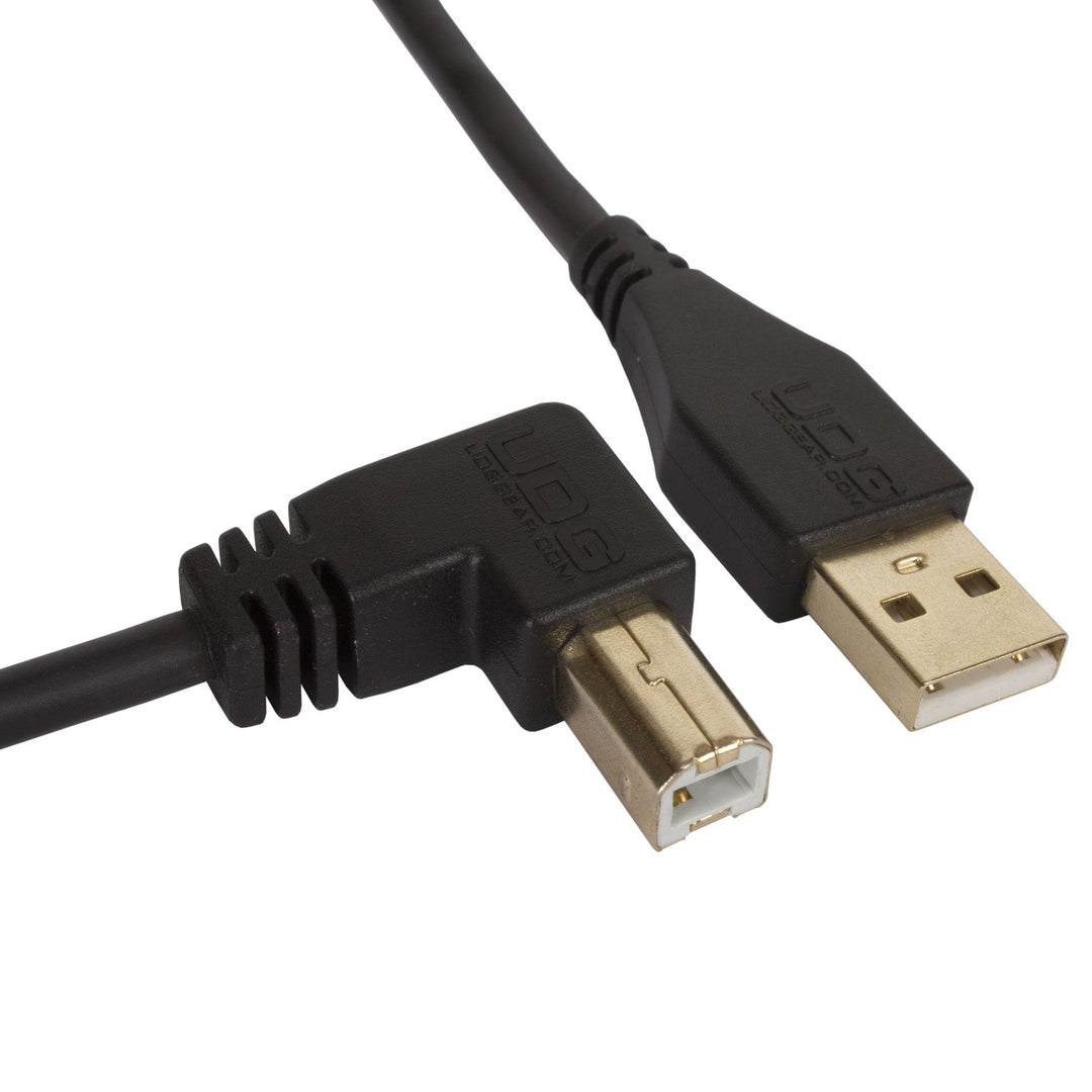 UDG Ultimate Audio Cable USB 2.0 A-B Svart Vinklad 2m