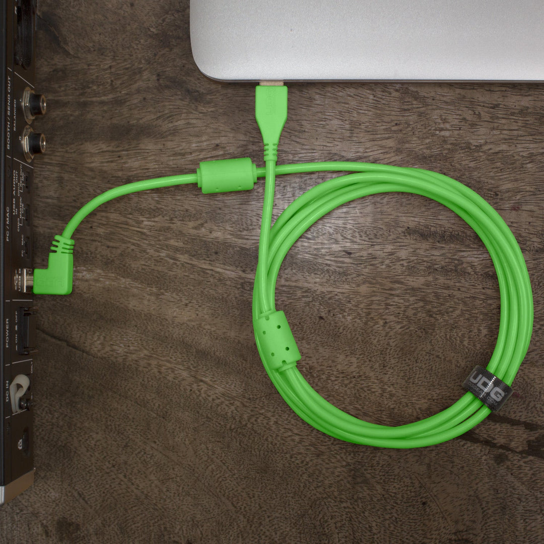 UDG Ultimate Audio Cable USB 2.0 A-B Grön Vinklad 1m