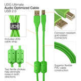 UDG Ultimate Audio Cable USB 2.0 A-B Grön Vinklad 3m