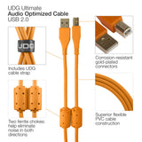 UDG Ultimate Audio Cable USB 2.0 A-B Orange Vinklad 3m