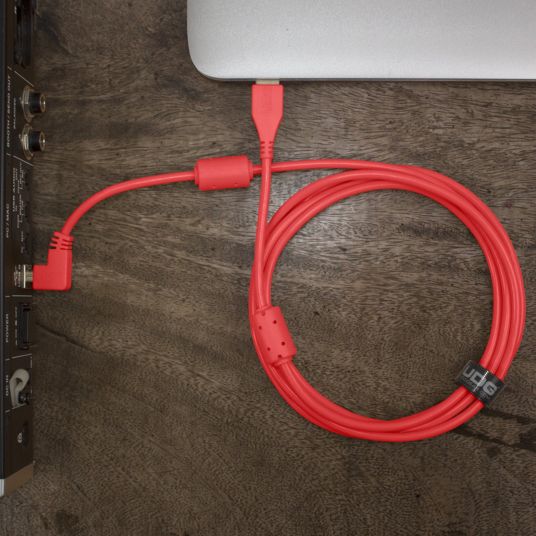 UDG Ultimate Audio Cable USB 2.0 A-B Röd Vinklad 1m