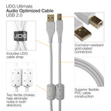 UDG Ultimate Audio Cable USB 2.0 A-B Vit Vinklad 3m