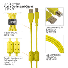 UDG Ultimate Audio Cable USB 2.0 A-B Gul Vinklad 2m