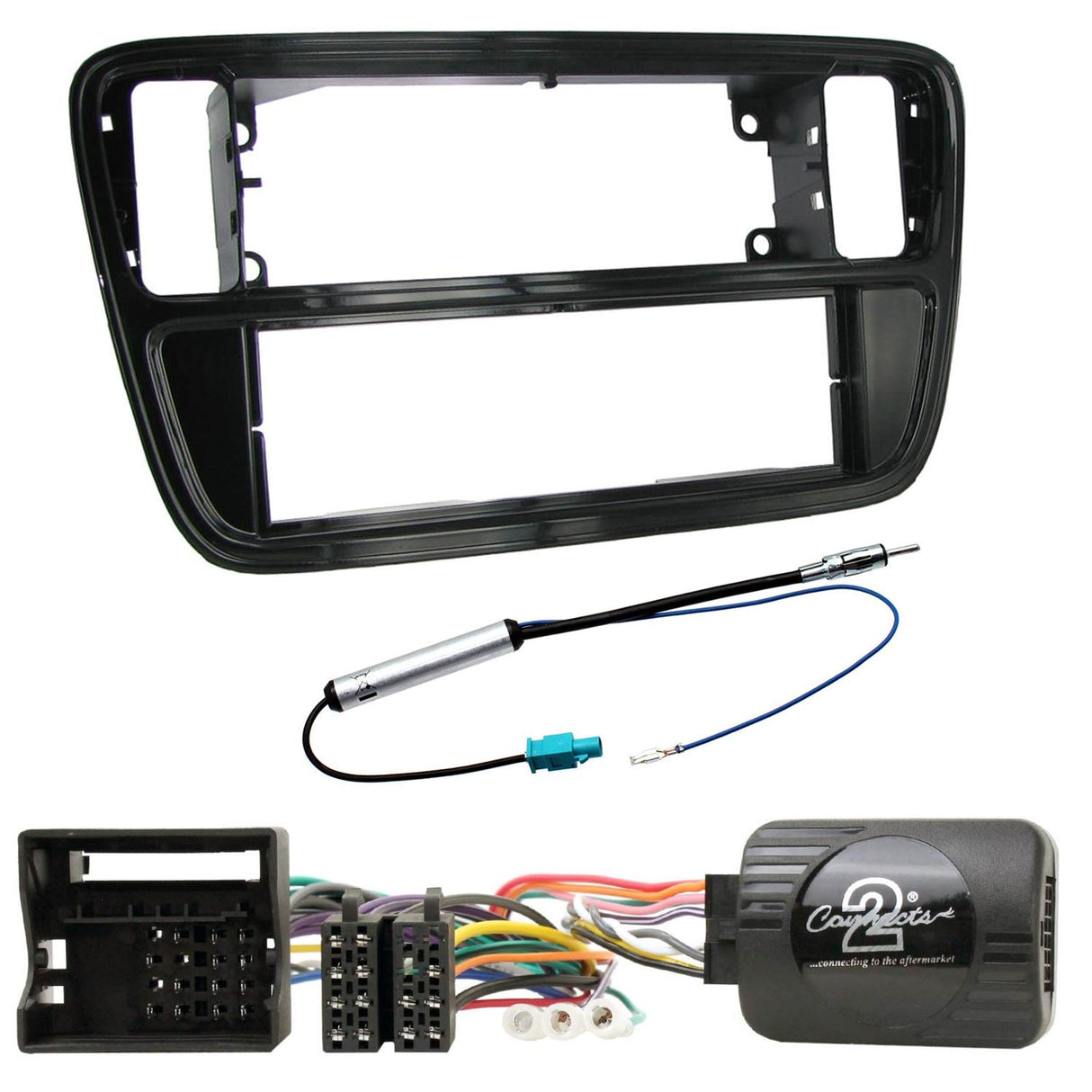 1-DIN KIT för Mii, Citigo och uppåt (Blank Black)