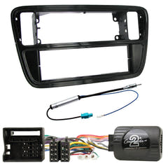 1-DIN KIT för Mii, Citigo och uppåt (Blank Black)