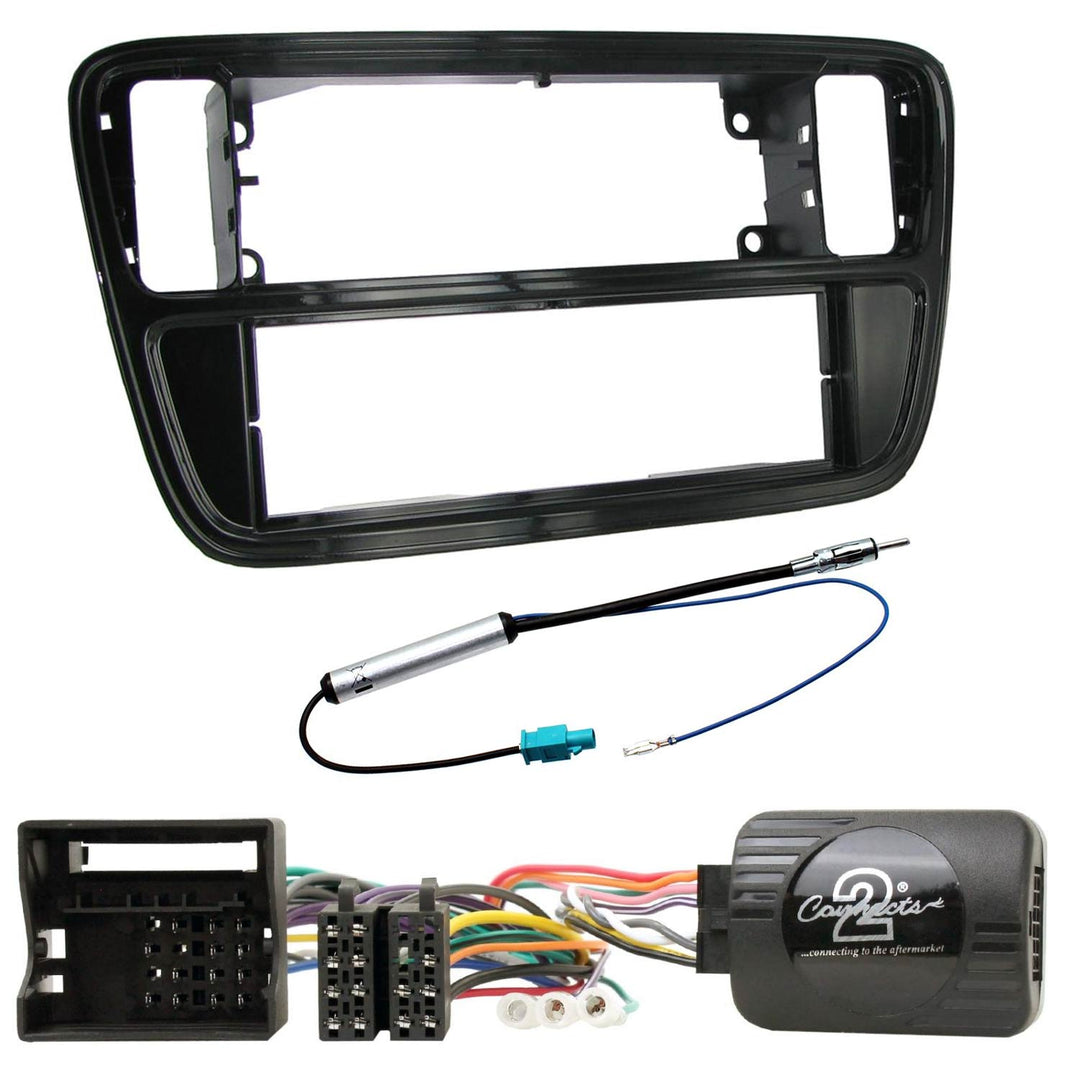 1-DIN KIT för Mii, Citigo och uppåt (Blank Black)