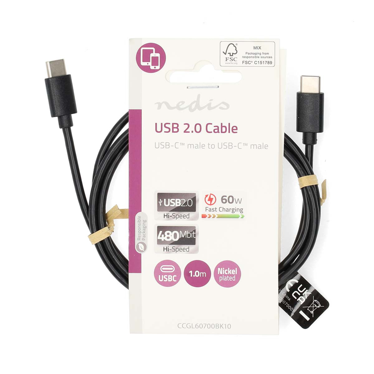 USB-C til USB-C Kabel (1 meter)
