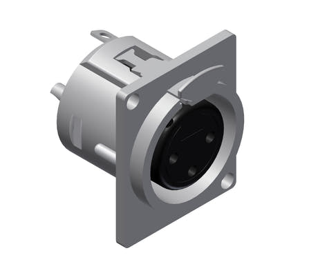 XLR chassis 3-pol hane D-series