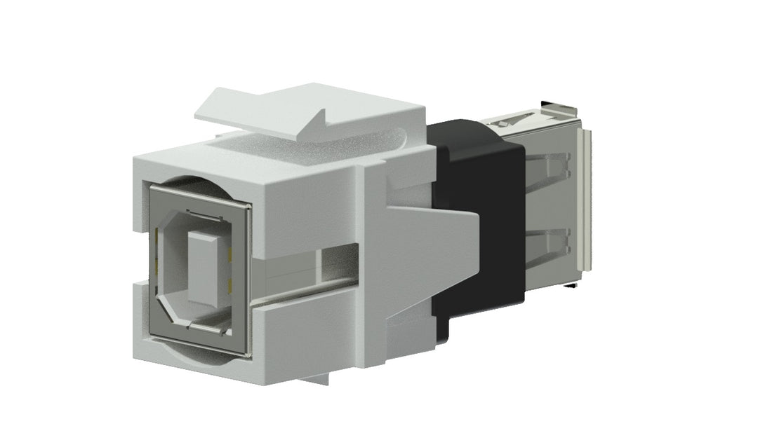 Keystone adapter usb 2.0a till usb 2.0b, Hvid