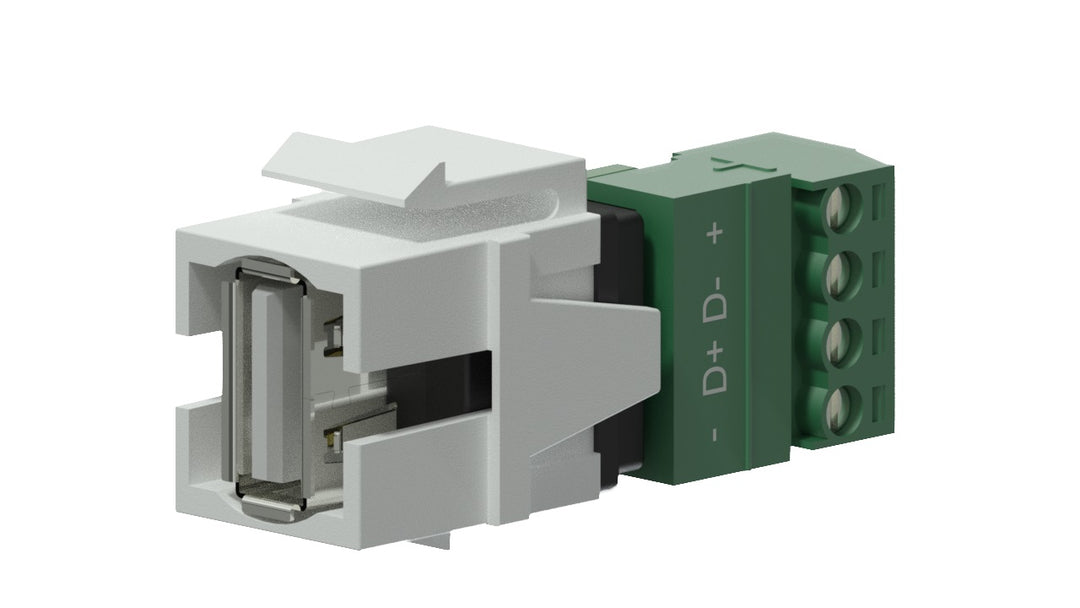 Keystone adapter usb 2.0a till 4-pin tb, Hvid