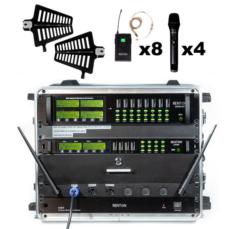 Renton Rack Trådlöst Kombi System (4 Handhållna + 8 Headset)