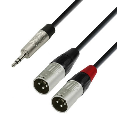 Y-delad kabel Minijack till XLR hane (3m)