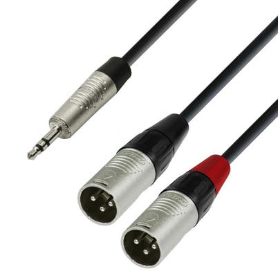 Y-delad kabel Minijack till XLR hane (1,8m)