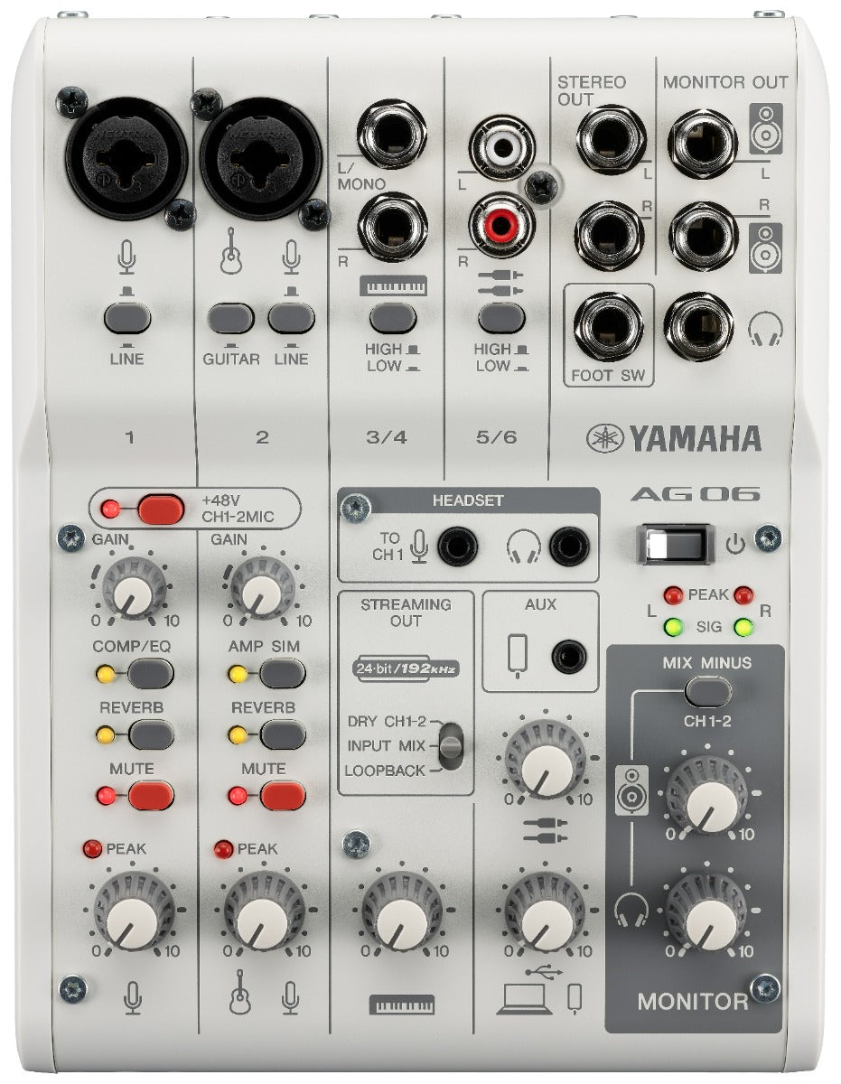 Yamaha AG06 MkII Live Streaming Mixer (Vit)
