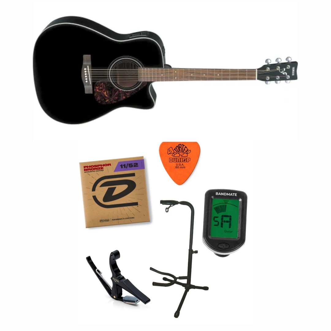 Yamaha FX370C elektronisk akustisk gitarr (svart)