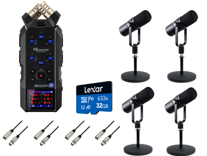 Zoom H6e Essential Podcast-paket (4 personer)