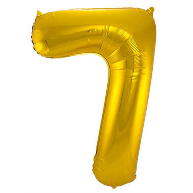 7-formad nummerfolieballong (guld, 86 cm)
