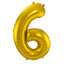 6-formad nummerfolieballong (guld, 86 cm)