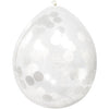 Ballonger med konfetti (vit, 30 cm)