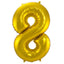 8-formad nummerfolieballong (guld, 86 cm)