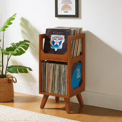 Crosley Asheville Small Vinylopbevaring til 130 Plader – Walnut