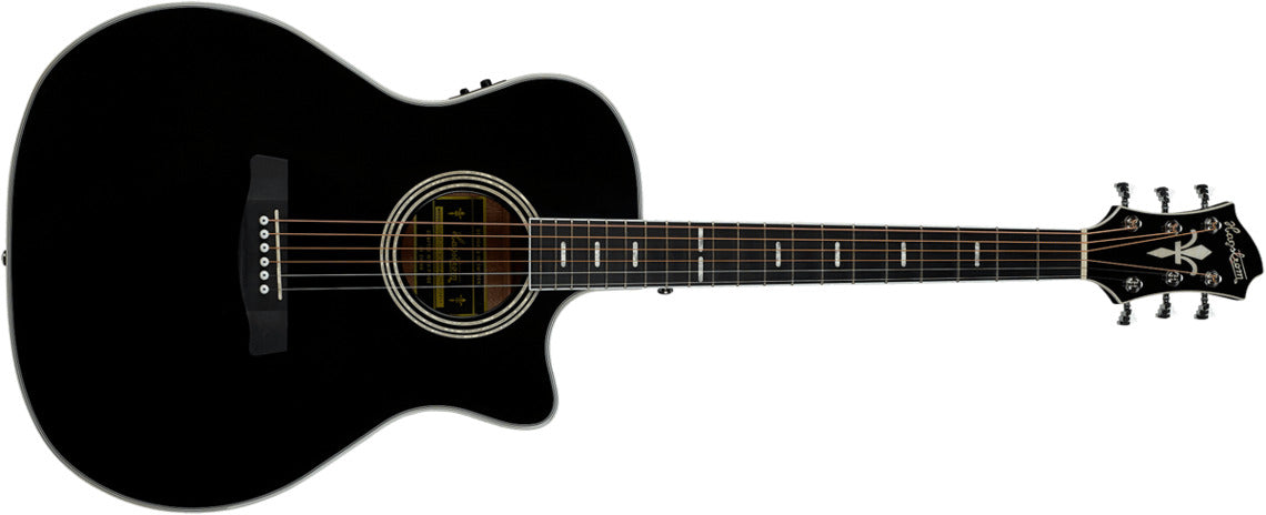 Hagstrom Siljan II Grand Auditorium Western Guitar (svart)