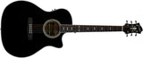 Hagstrom Siljan II Grand Auditorium Western Guitar (svart)
