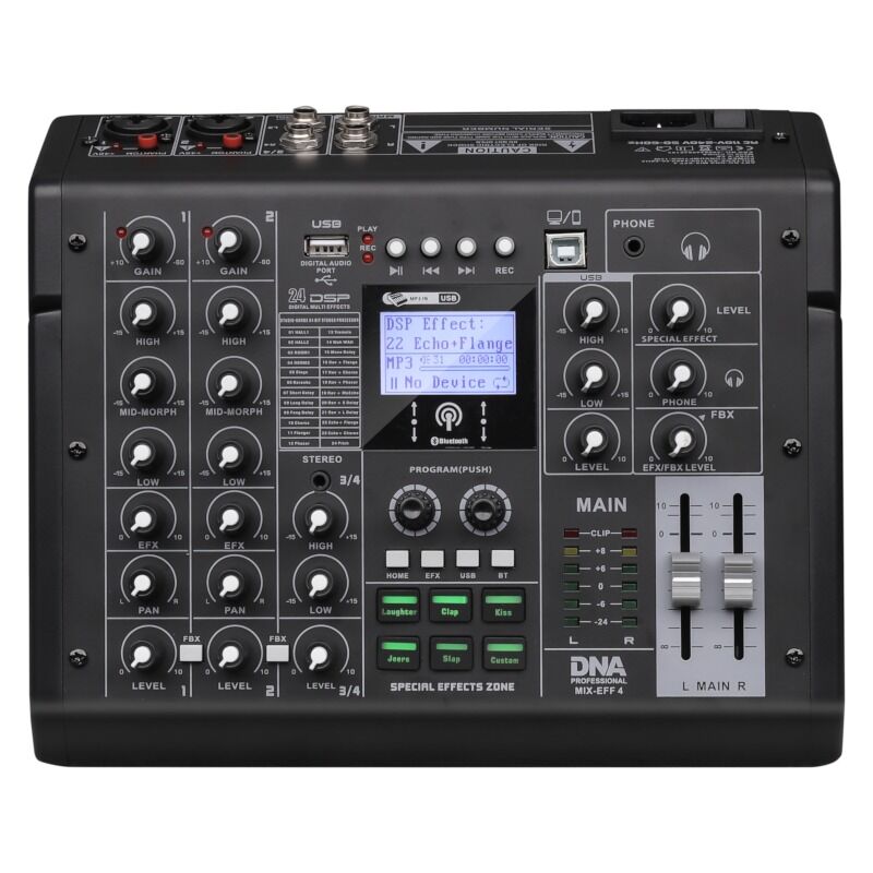 DNA MIX-EFF 4 kanaler, Bluetooth, USB & DSP