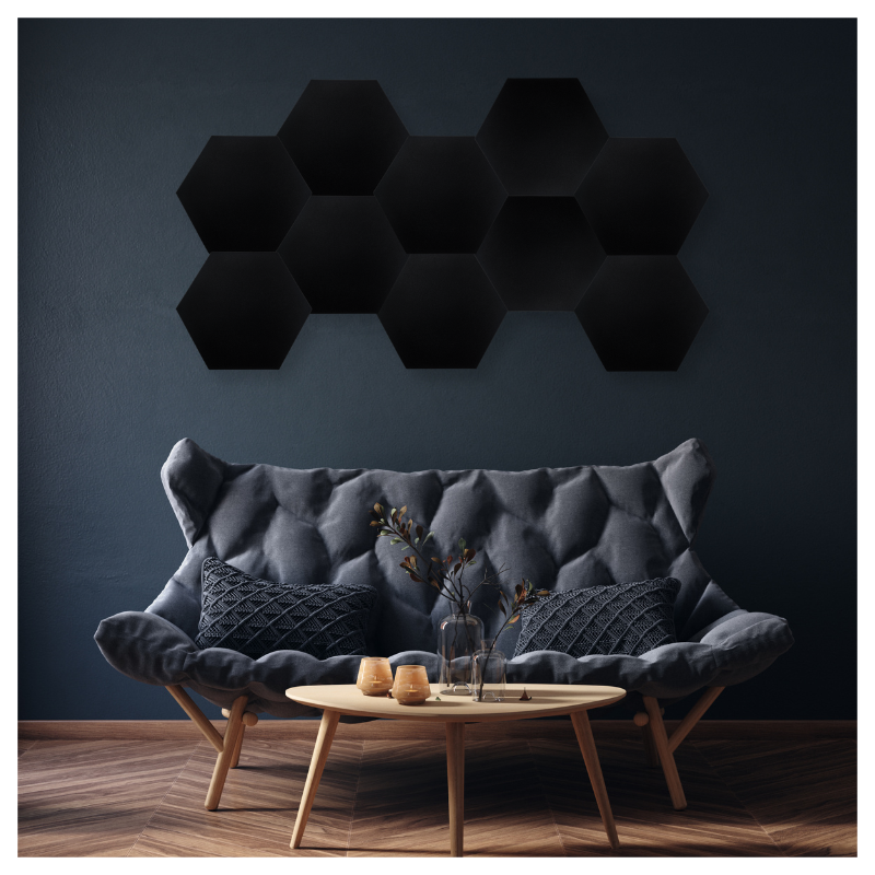 DNA AM3 BK Akustikpaneler 10 st Svart Hexagon