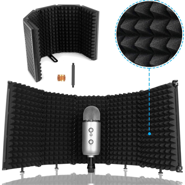 Mikrofoner reflektionsfilter för studio och podcast