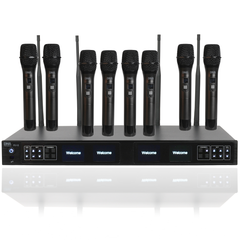 DNA RV-8 Trådlöst UHF Mikrofoner Set med 8 handhållna mikrofoner