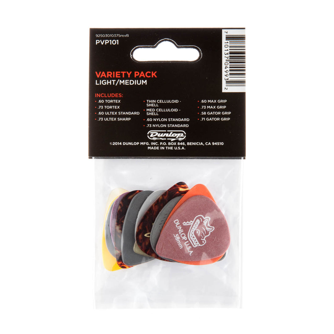 Dunlop PVP101 Picks 12 st. Blandat (Lätt/Medium)