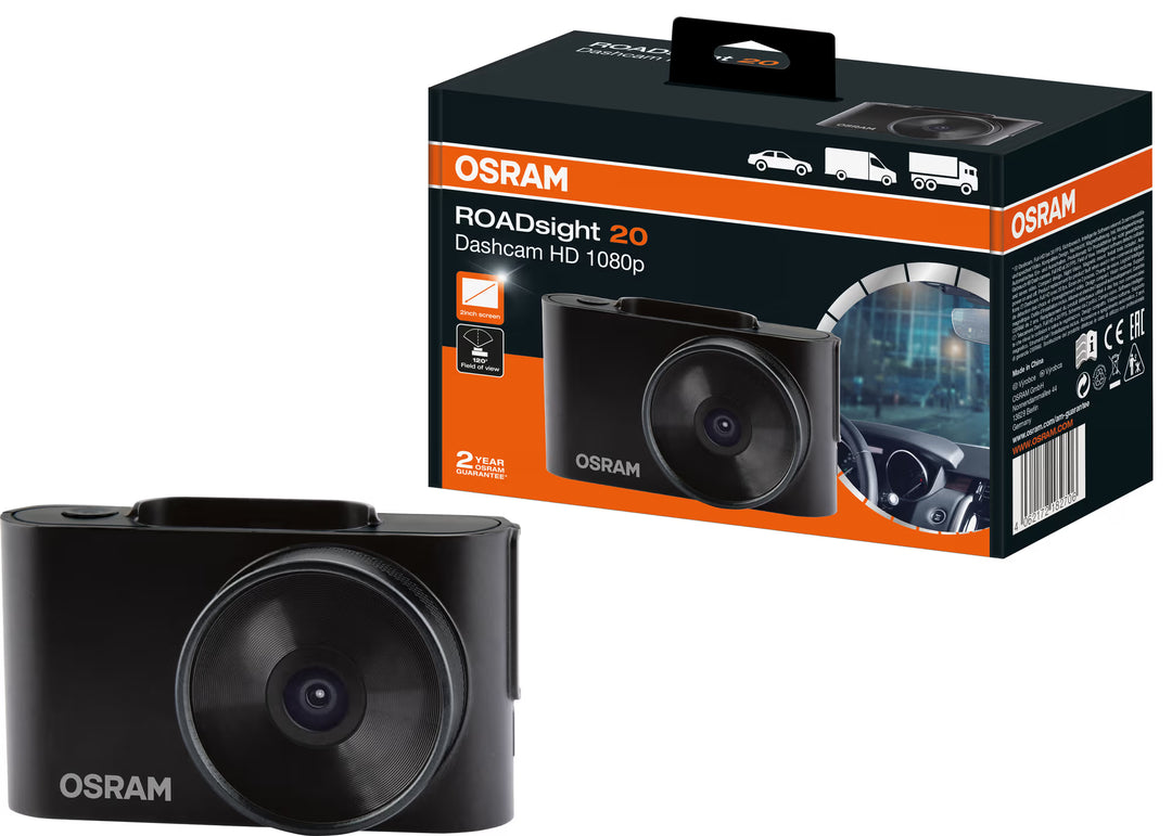 OSRAM ROADsight 20 Bilkamera – Full HD 1080p dashcam med 120° vidvinkel