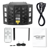 Light4Me Turbo Derby 4-i-1 – RGBW, UV, strobe & laser