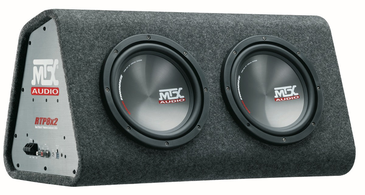 MTX RTP8x2 aktiv subwoofer med inbyggd klass-D-förstärkare (2x8")