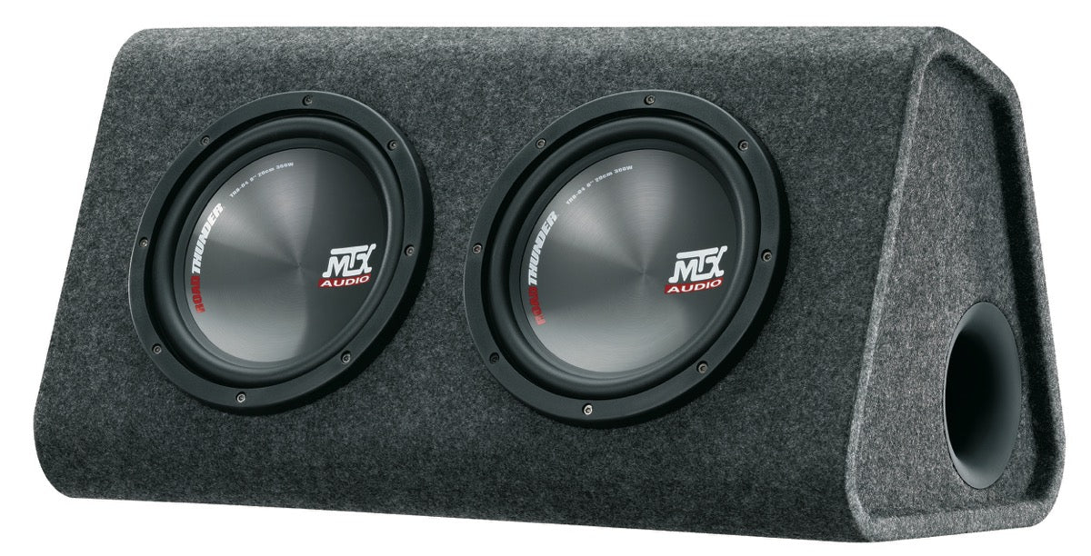 MTX RTP8x2 aktiv subwoofer med inbyggd klass-D-förstärkare (2x8")