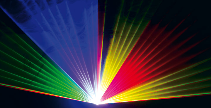 Ibiza laserljus med DMX och ILDA (RGB, 1100MW)