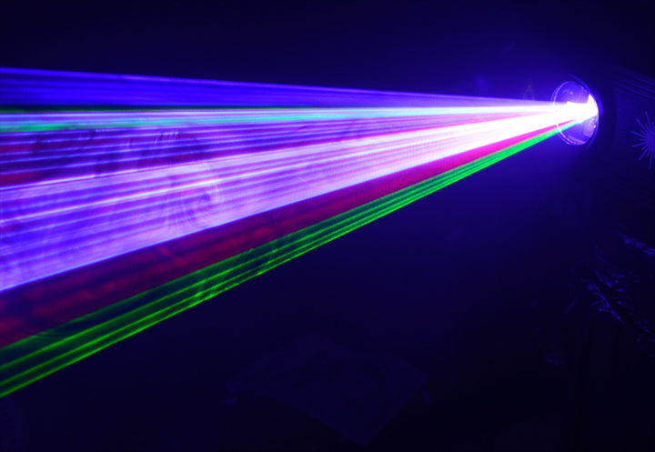 Ibiza laserljus med DMX och ILDA (RGB, 1100MW)