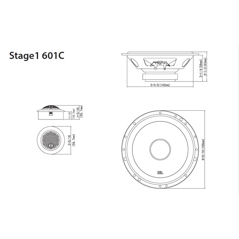 JBL Stage1 601C bilhögtalarset (16cm)